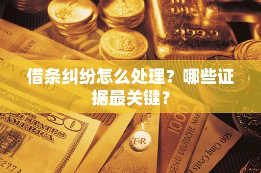 济南借条纠纷怎么处理？哪些证据最关键？